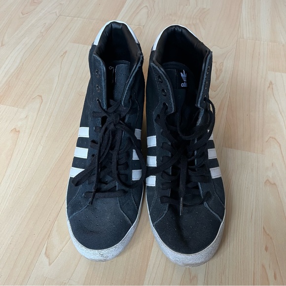 Addidas Basket Profile Wedge Heel Platform Size 9 Classice Three Stripe - Picture 1 of 6